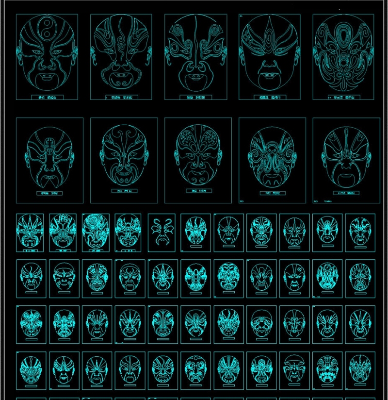 京剧脸谱CAD图库