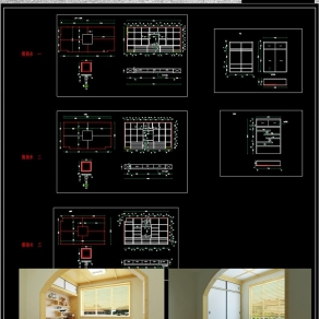原创榻榻米CAD设计图纸平立面配装饰柜3D模型