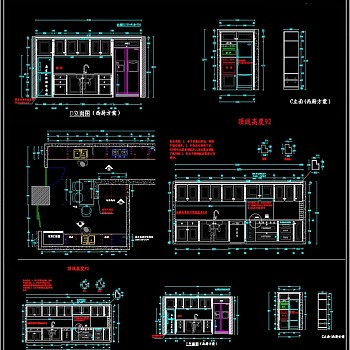 CAD实木橱柜设计CAD家居素材