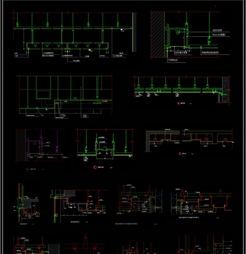 原创天<a href=https://www.yitu.cn/sketchup/huayi/index.html target=_blank class=infotextkey>花</a>金属板立面节点CAD施工图