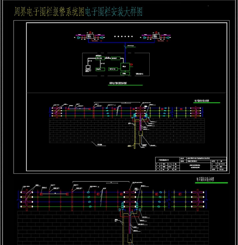 原创<a href=https://www.yitu.cn/su/7734.html target=_blank class=infotextkey>电子</a>围栏报警系统图CAD大样图