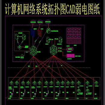 计算机网络系统拓扑图CAD弱电图纸