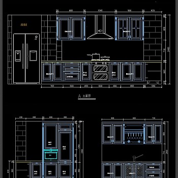 L型欧式橱柜CAD图纸