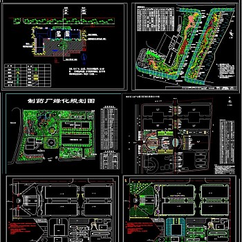 各式广场景观绿化设计CAD平面图