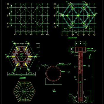 中式古建筑古塔cad