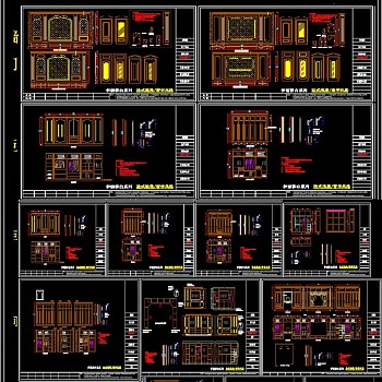 原创精品全套背景墙和木门系列CAD图库