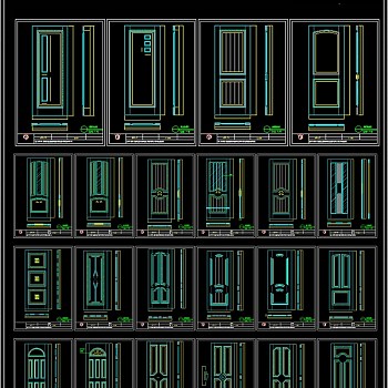 实木门原木门CAD图库