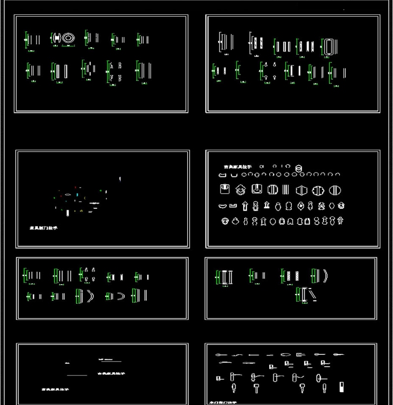 柜<a href=https://www.yitu.cn/su/7210.html target=_blank class=infotextkey>门<a href=https://www.yitu.cn/su/7743.html target=_blank class=infotextkey>拉手</a></a><a href=https://www.yitu.cn/sketchup/wujin/index.html target=_blank class=infotextkey>五金</a>CAD图库