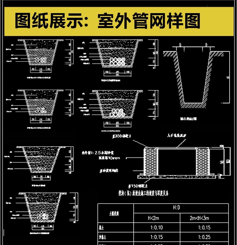 原创2019<a href=https://www.yitu.cn/su/7323.html target=_blank class=infotextkey>室外</a>管网样图CAD图块