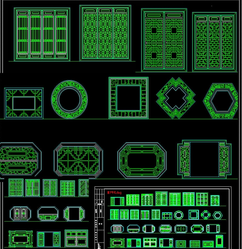 千种门<a href=https://www.yitu.cn/sketchup/chuang/index.html target=_blank class=infotextkey>窗</a>CAD图库