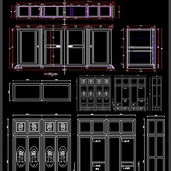 原创中式衣柜雕龙顶箱柜法式衣柜CAD