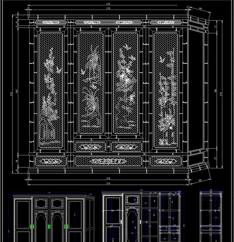 原创<a href=https://www.yitu.cn/su/5480.html target=_blank class=infotextkey>中国风</a>大<a href=https://www.yitu.cn/sketchup/yigui/index.html target=_blank class=infotextkey>衣柜</a>CAD图库