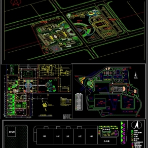 各式小区规划绿化CAD平面图库3D模型