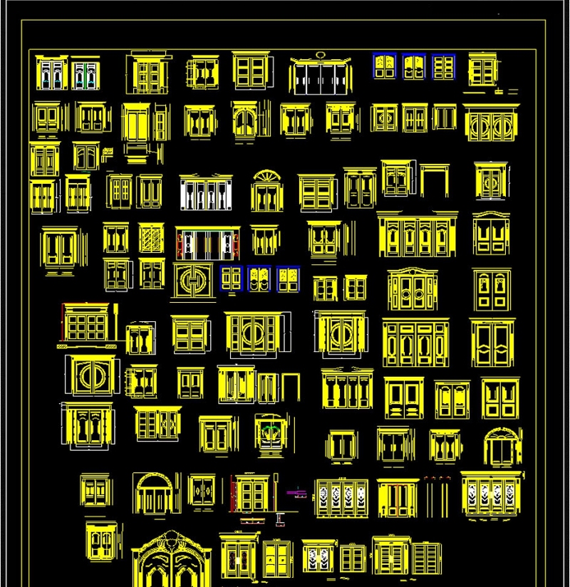 大门结构CAD<a href=https://www.yitu.cn/su/7937.html target=_blank class=infotextkey>图纸</a>合集