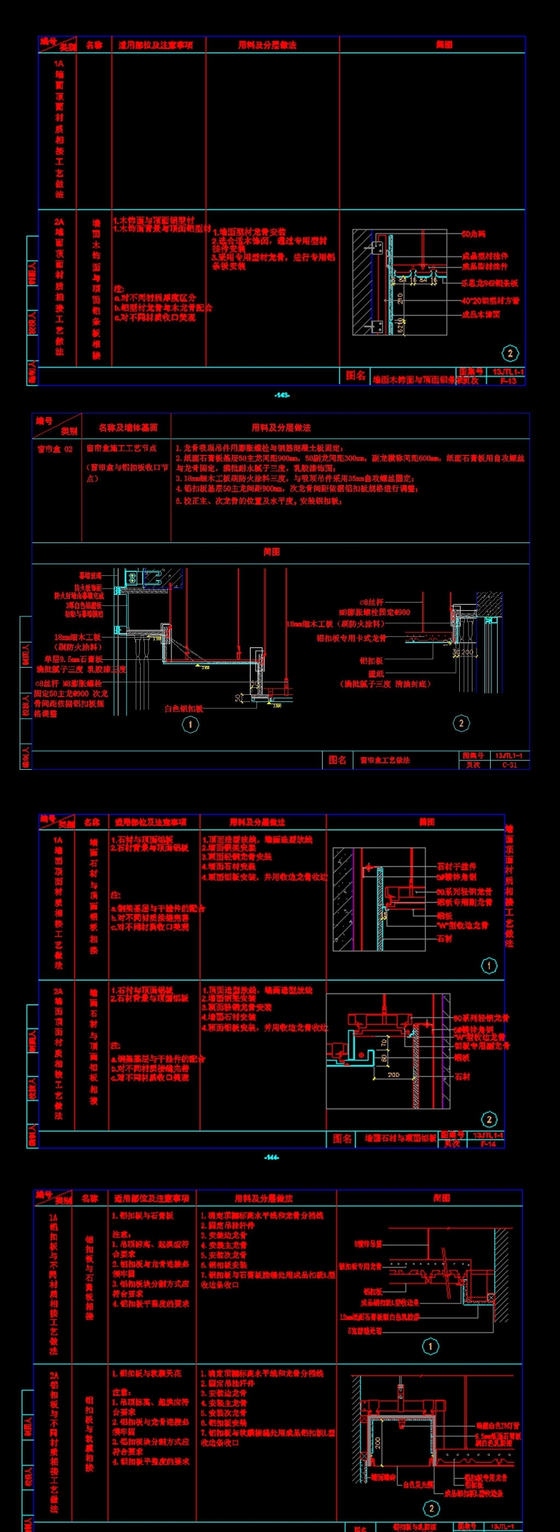 各类<a href=https://www.yitu.cn/su/7458.html target=_blank class=infotextkey>吊顶</a>CAD节点图