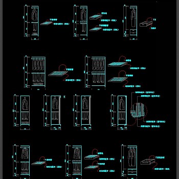 衣柜顶装配件CAD图库