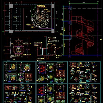 旋转楼梯CAD设计施工详图