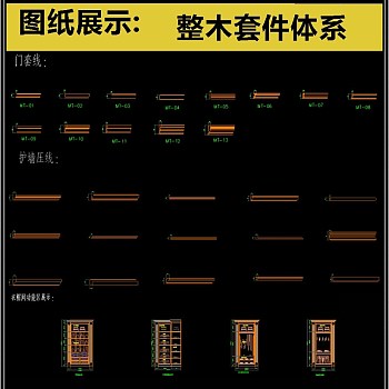 原创整木定制护墙板标准体系套件CAD图库