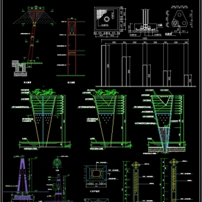 景观灯柱CAD设计图3D模型