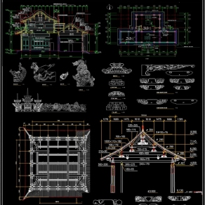 古建筑殿阁CAD设计图3D模型