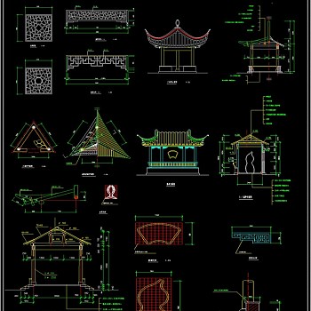 原创古式亭子CAD图纸