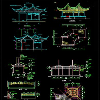 园林古建亭子CAD图纸