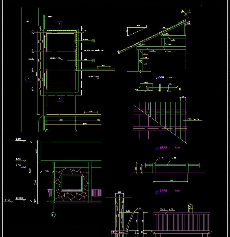 原创创水谢建筑结构电施完整CAD施工图纸