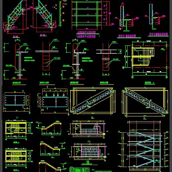 原创整套普通弧梯CAD素材