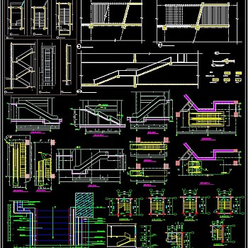 原创整套楼梯大样CAD图库