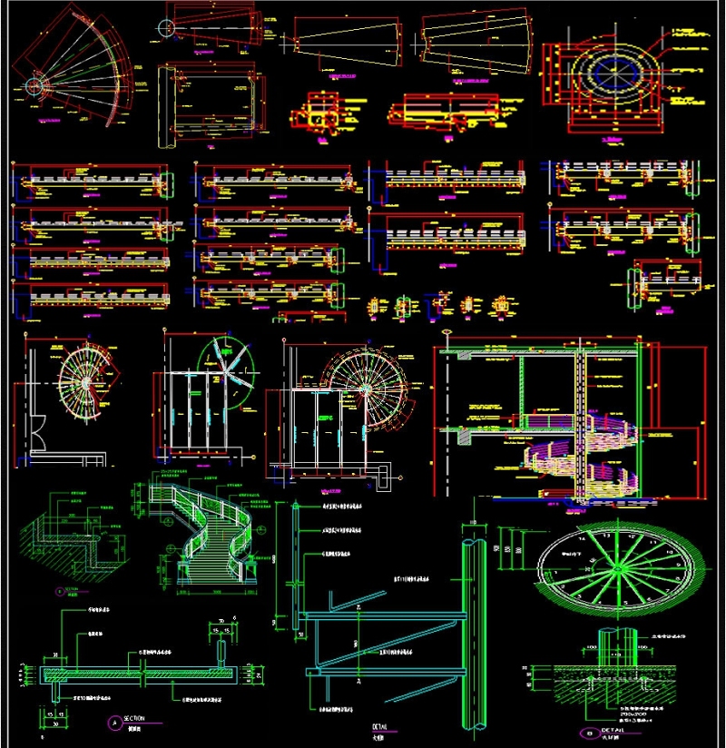 螺旋<a href=https://www.yitu.cn/sketchup/louti/index.html target=_blank class=infotextkey><a href=https://www.yitu.cn/su/6782.html target=_blank class=infotextkey><a href=https://www.yitu.cn/su/8159.html target=_blank class=infotextkey>楼</a>梯</a></a>CAD套图
