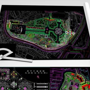 原创陵园公墓CAD平面规划图3D模型