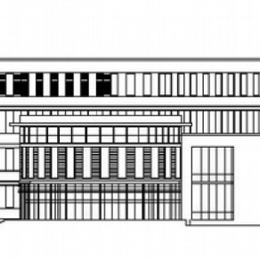 无锡惠山某学校规划区图书馆建筑结构方案图3D模型