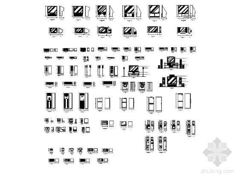 常用家电图块及尺寸图