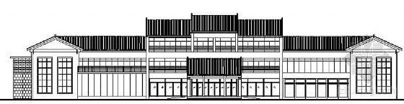 现代徽派宾馆建筑方案图