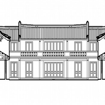 [西田]某祠堂建筑方案图