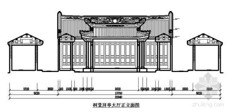 [西田]某祠堂建筑方案图