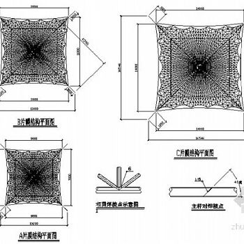某伞型膜结构结构施工图