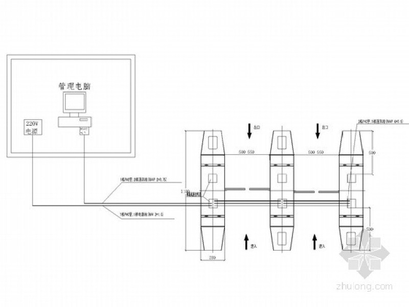 大型<a href=https://www.yitu.cn/sketchup/tingchechang/index.html target=_blank class=infotextkey><a href=https://www.yitu.cn/su/7668.html target=_blank class=infotextkey>停车场</a></a>翼闸门禁安装管线全套电气<a href=https://www.yitu.cn/su/7937.html target=_blank class=infotextkey>图纸</a>