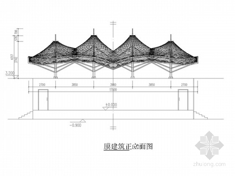 小学看台膜结构施工图