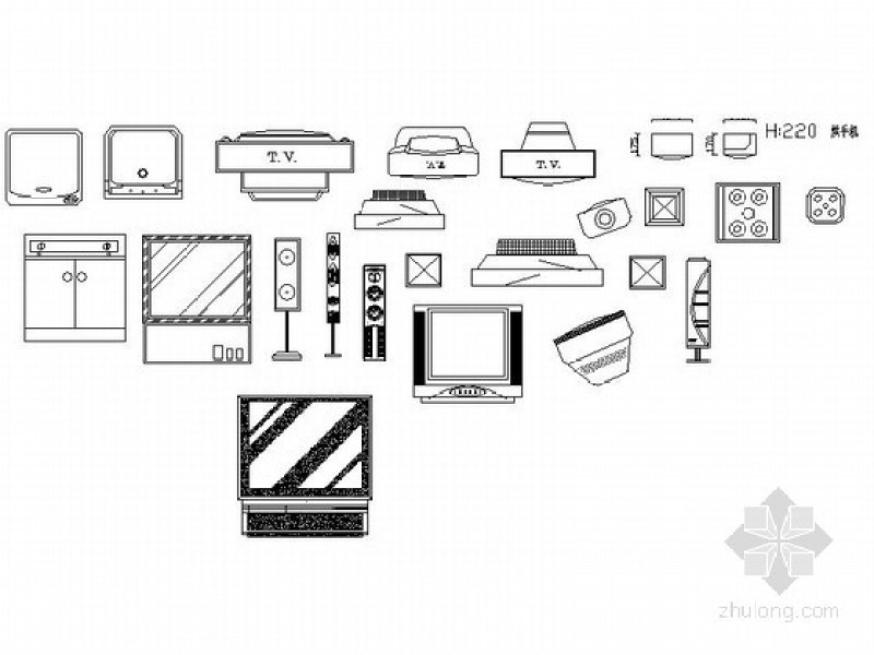 常用现代家电CAD图块下载