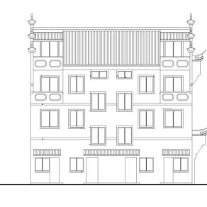 农村徽派马头墙住宅楼施工图（CAD）3D模型