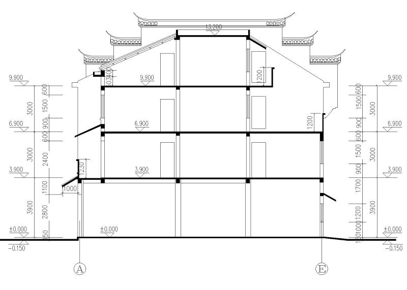 农村徽派<a href=https://www.yitu.cn/su/8021.html target=_blank class=infotextkey>马</a><a href=https://www.yitu.cn/su/8140.html target=_blank class=infotextkey>头</a>墙住宅<a href=https://www.yitu.cn/su/8159.html target=_blank class=infotextkey>楼</a>施工图（CAD）