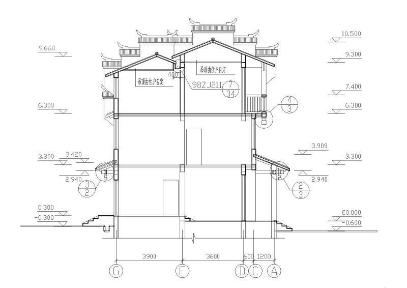 [湖南]湘西<a href=https://www.yitu.cn/su/8021.html target=_blank class=infotextkey>马</a><a href=https://www.yitu.cn/su/8140.html target=_blank class=infotextkey>头</a>墙三层吊脚住宅<a href=https://www.yitu.cn/su/8159.html target=_blank class=infotextkey>楼</a>建筑施工图