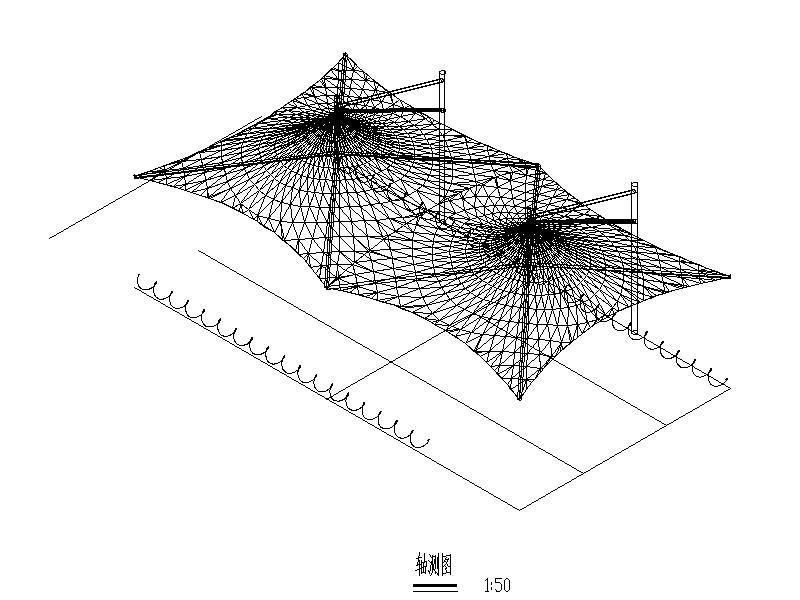 膜结构<a href=https://www.yitu.cn/sketchup/zixingche/index.html target=_blank class=infotextkey><a href=https://www.yitu.cn/su/7090.html target=_blank class=infotextkey>自行车</a></a>棚结构施工图（<a href=https://www.yitu.cn/su/7937.html target=_blank class=infotextkey>图纸</a>齐全）