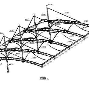 遮雨棚膜结构施工图（遮棚膜，2013）3D模型
