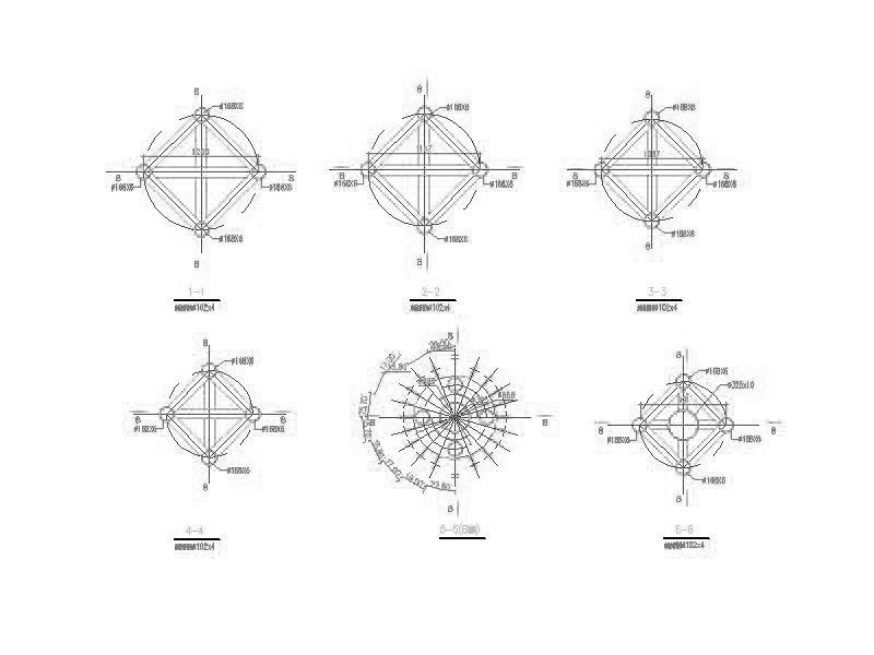 骨架支撑式景观膜结构施工图（2012含基础）