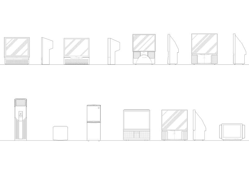 室内家用电器立面图块