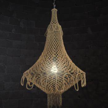 田园风格编织麻绳吊灯3D模型