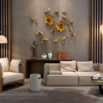 新中式沙发壁饰茶几组合3D模型