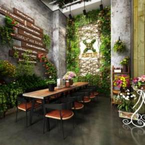 咖啡厅/植物墙3D模型